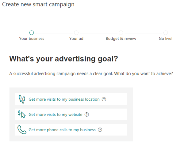 Select ads goal