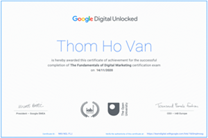 Google digital Marketing Certificate